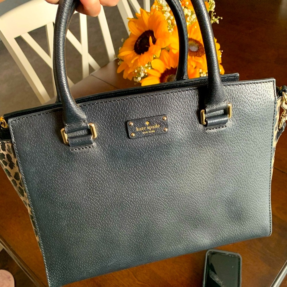 Kate Spade black & leopard satchel ♠️